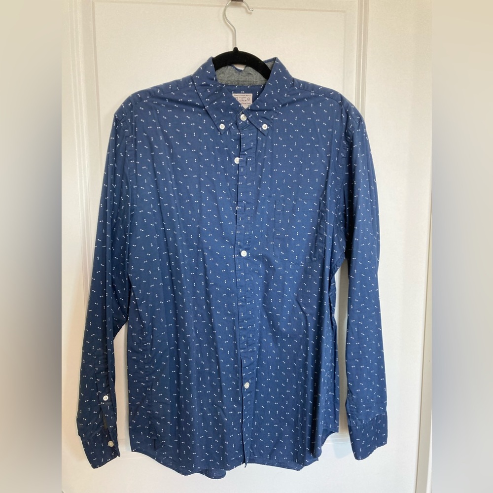JCrew Navy Button Down Shirt - Large